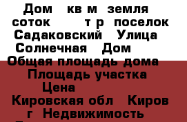 Дом 50кв.м. земля 7 соток =1800 т.р. поселок Садаковский › Улица ­ Солнечная › Дом ­ 15 › Общая площадь дома ­ 50 › Площадь участка ­ 7 › Цена ­ 1 650 000 - Кировская обл., Киров г. Недвижимость » Дома, коттеджи, дачи продажа   . Кировская обл.